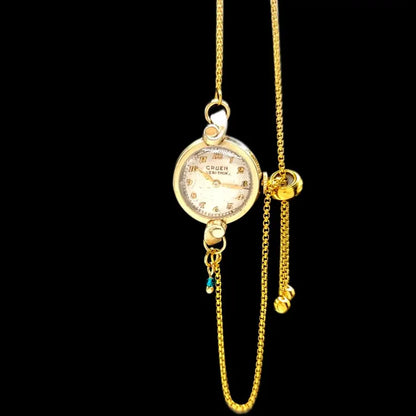 Gruen Very Thin Vintage 17-Jewelled Mechanical Womens Watch in 10k Gold