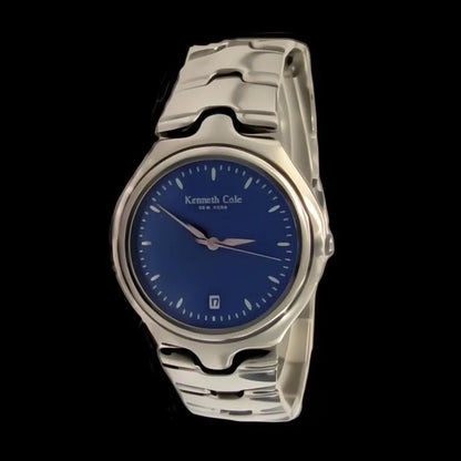 Kenneth Cole-Classy Solid Brass Restored Mens Quartz Analog Watch With Date Display