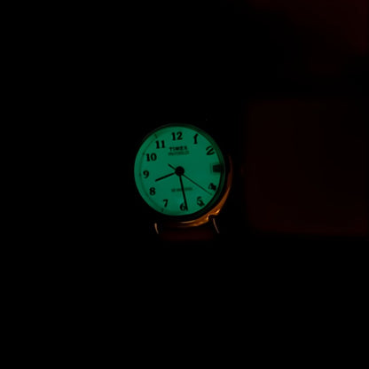 Timex Indiglo Quartz CR 1216 Womens Brass Watch With Date Display