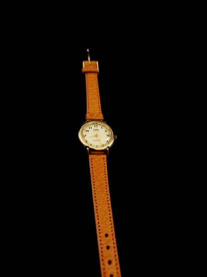 Timex Indiglo Quartz CR 1216 Womens Brass Watch With Date Display