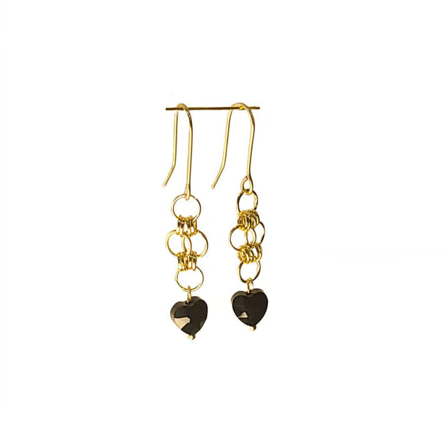 Black Heart Collection-Bracelet Set in 14k gold plate & brass