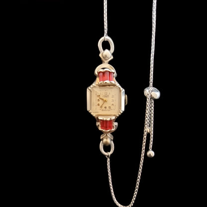 Viking Red Vial Mechanical Vintage Womens Medieval Style Watch